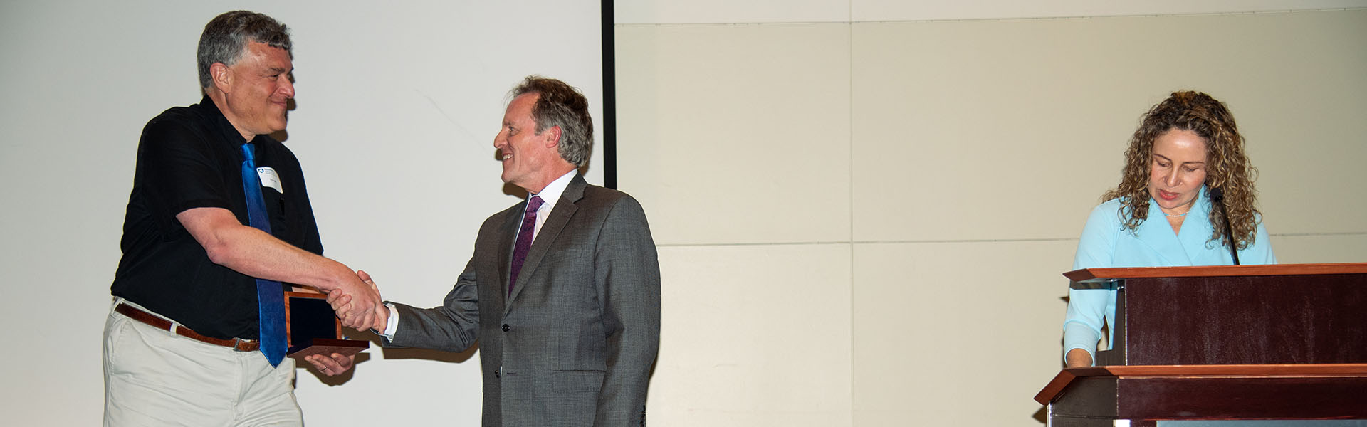 Peter accepting his award