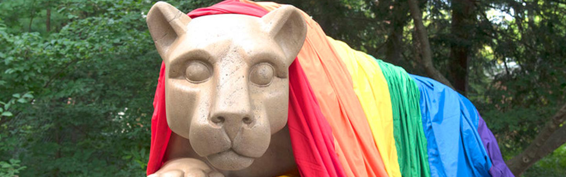 Lion with rainbow flag