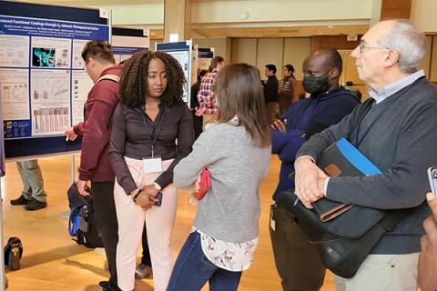 Materials Day attendees gather for one of two poster sessions at Alumni Hall in the HUB-Robeson Center on the University Park Campus on Oct. 20.