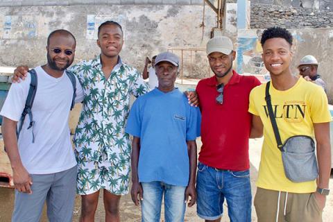 Mare Sarr, Miguel Maquina, Eufémio Miranda Pereira, Mateus Andrade, and Edson Moreno (left to right)