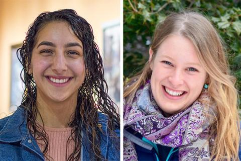 Fatimah Altarrah, left, and Madeline Nyblade have been named student marshals