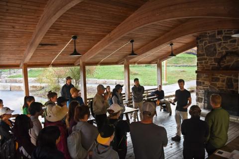 Researchers and citizen scientists gather to collect water samples for the annual Snapshot down