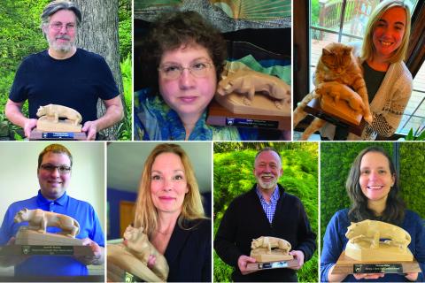 Penn State University Libraries’ 2021 employee award recipients, including Procious (bottom left)