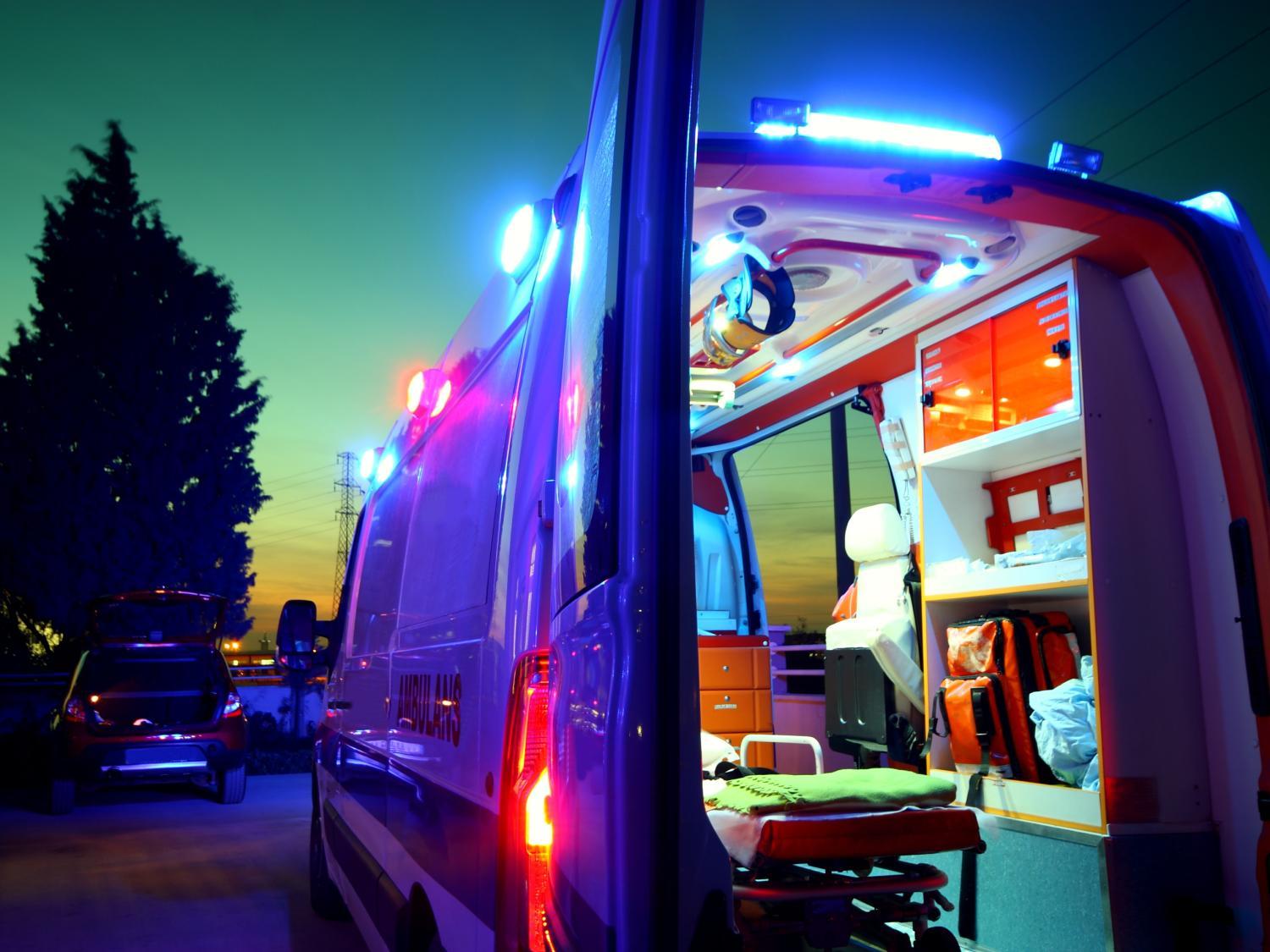 An ambulance responds to an emergency 