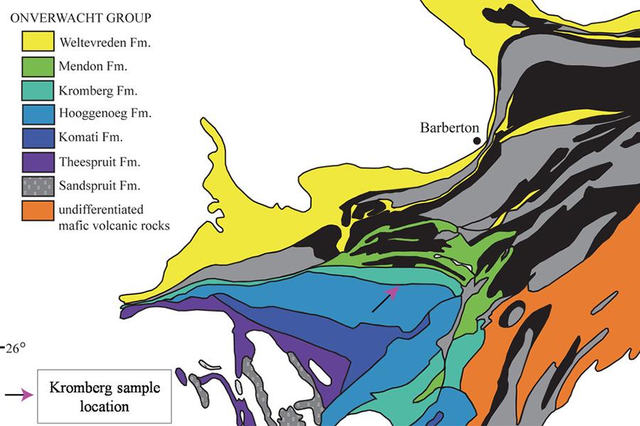 Map showing location of microfossils