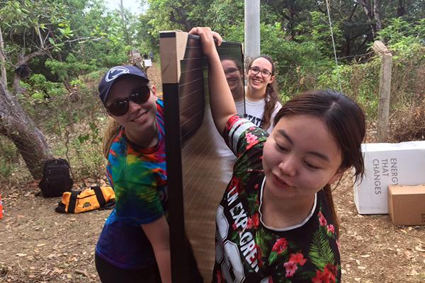 Students install solar array in low-income community in Honduras